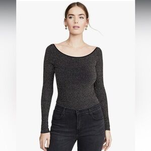 Free People Sprinkled In Gold Bodysuit